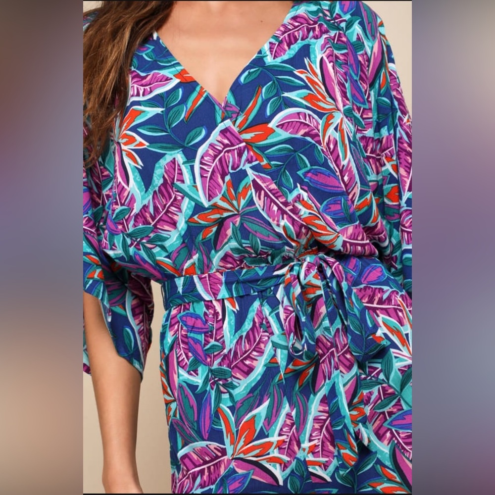 NWOT*Lulus Hypnotized Purple Print Romper L - Picture 5 of 12
